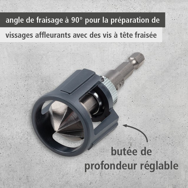 Conical Countersink with Depth Stop, Hexagon Shank