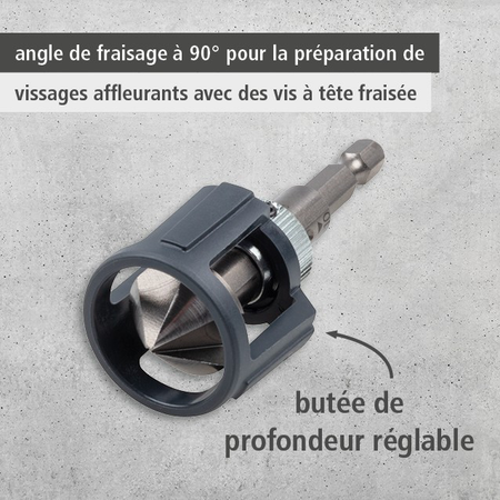 Conical Countersink with Depth Stop, Hexagon Shank