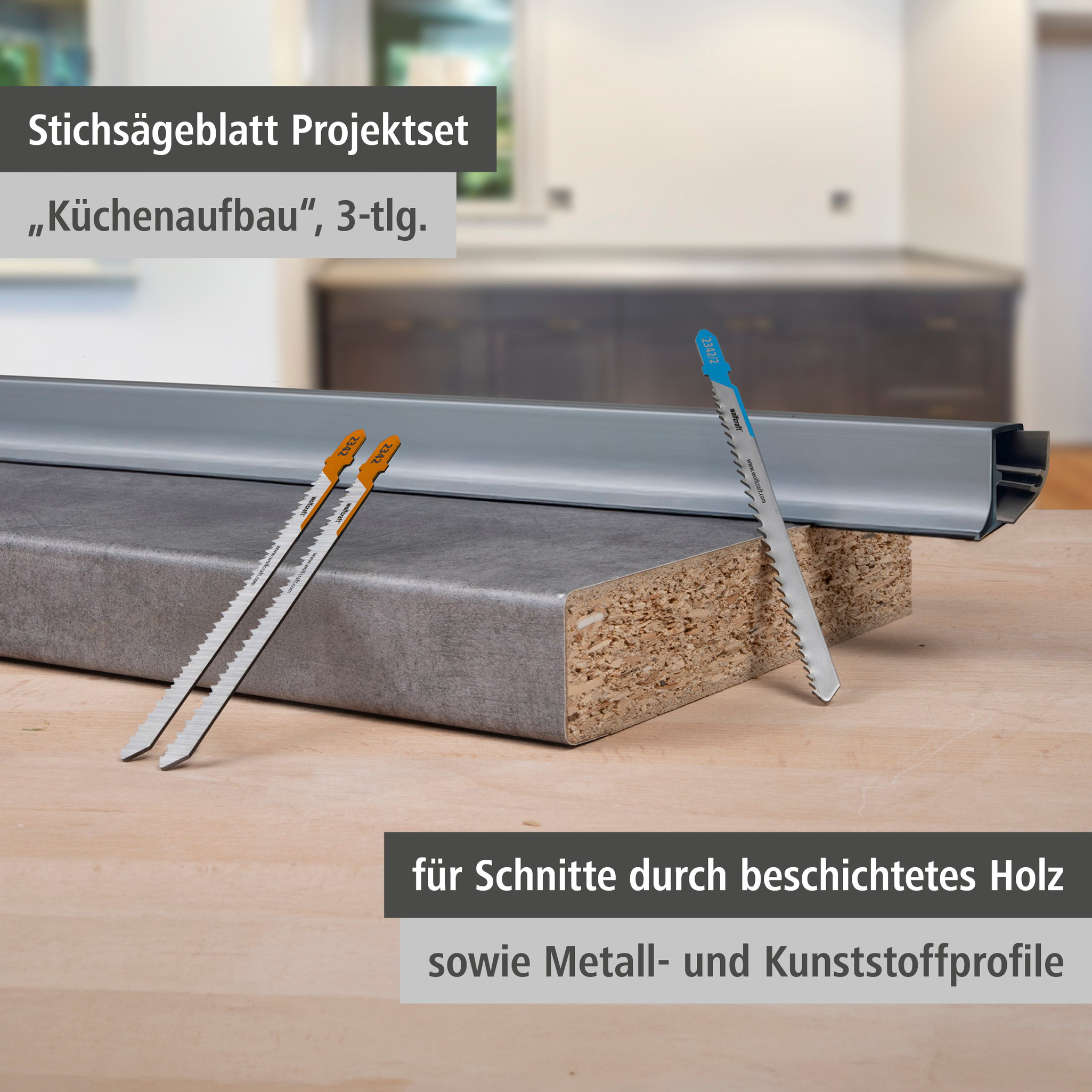 Jigsaw Blade Project Set for Kitchen Installation, 3 Pcs. (de)