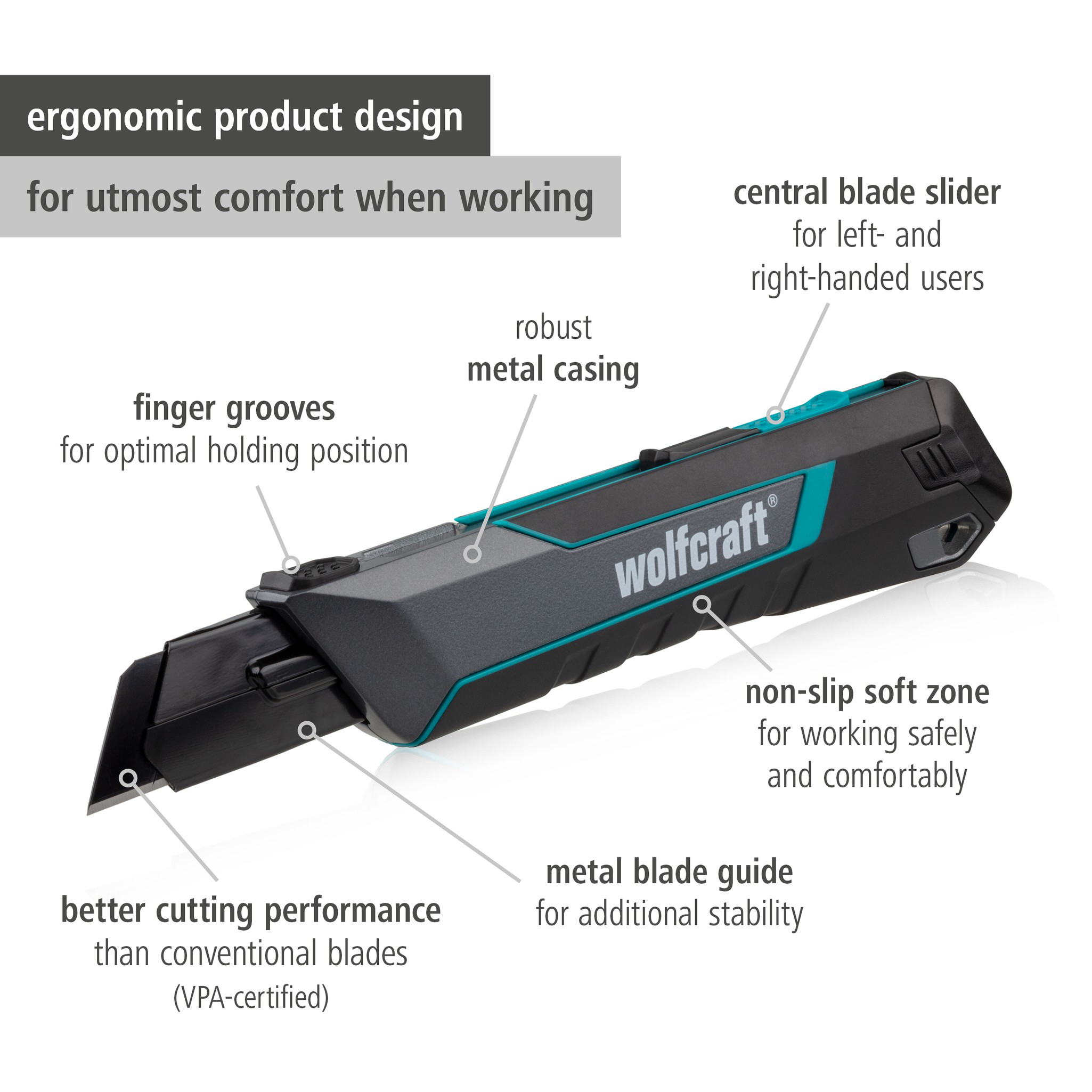 Snap-Off Blade Knife PRO SAFETY, 25 mm (en)