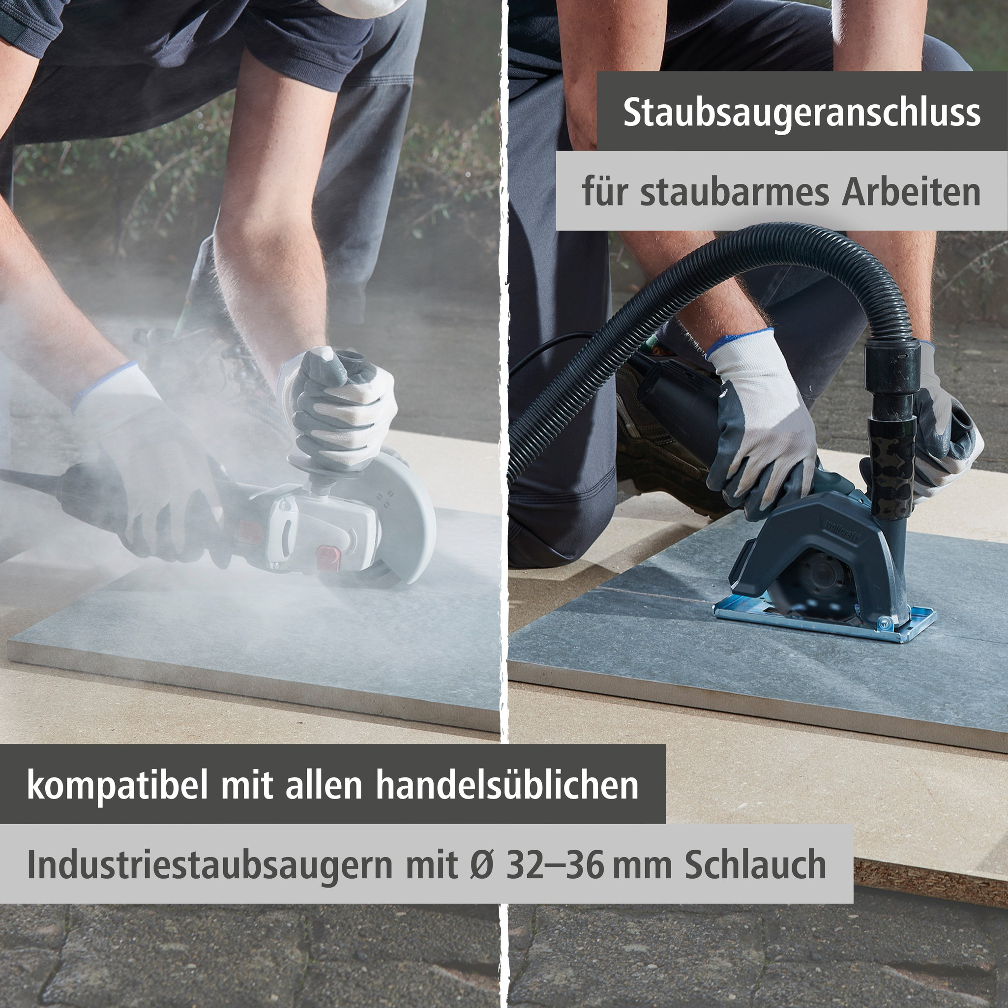 Extraction Hood With Guide Block for Angle Grinder (de)