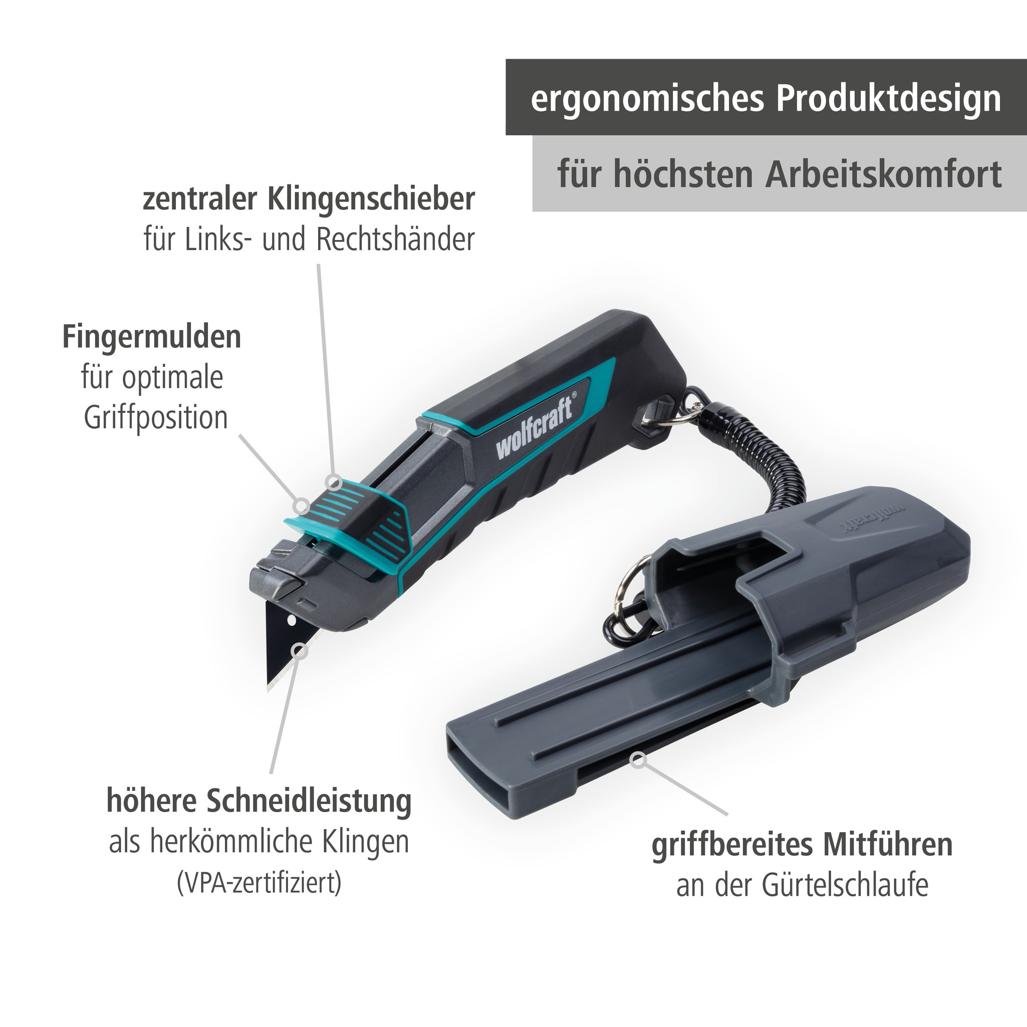 PRO SAFETY Trapezium Blade Knife with Sheath