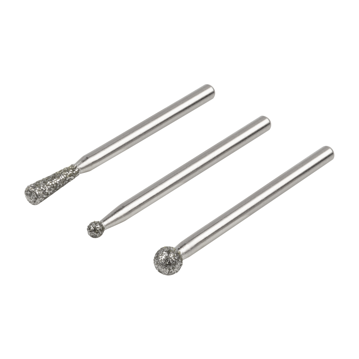 Diamond Mounted Point Set, Spherical and Tapered, 3 Pcs.