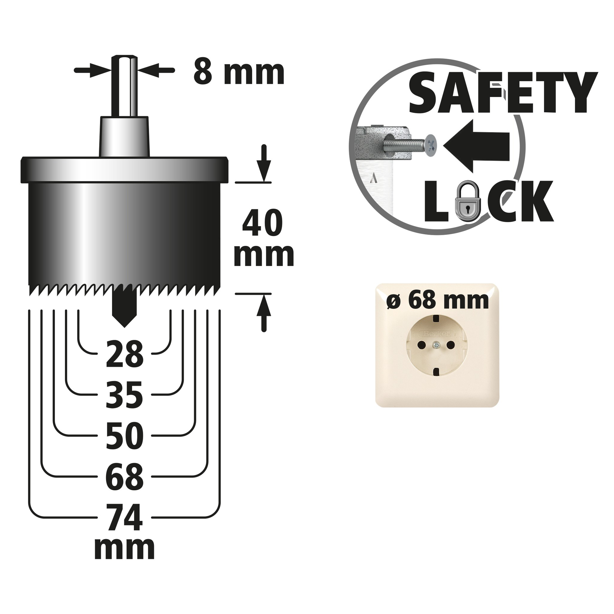 Professional Multi-Blade Hole Saw, Ø 28–74 mm