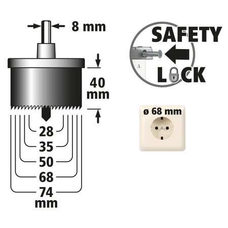 Professional Multi-Blade Hole Saw, Ø 28–74 mm