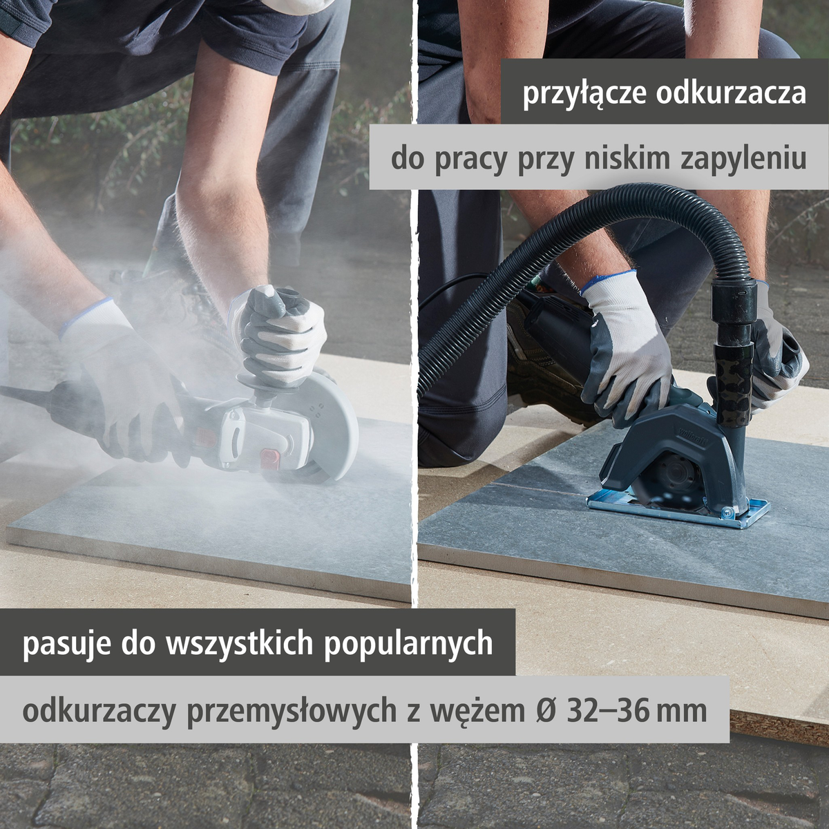 Extraction Hood With Guide Block for Angle Grinder (pl)
