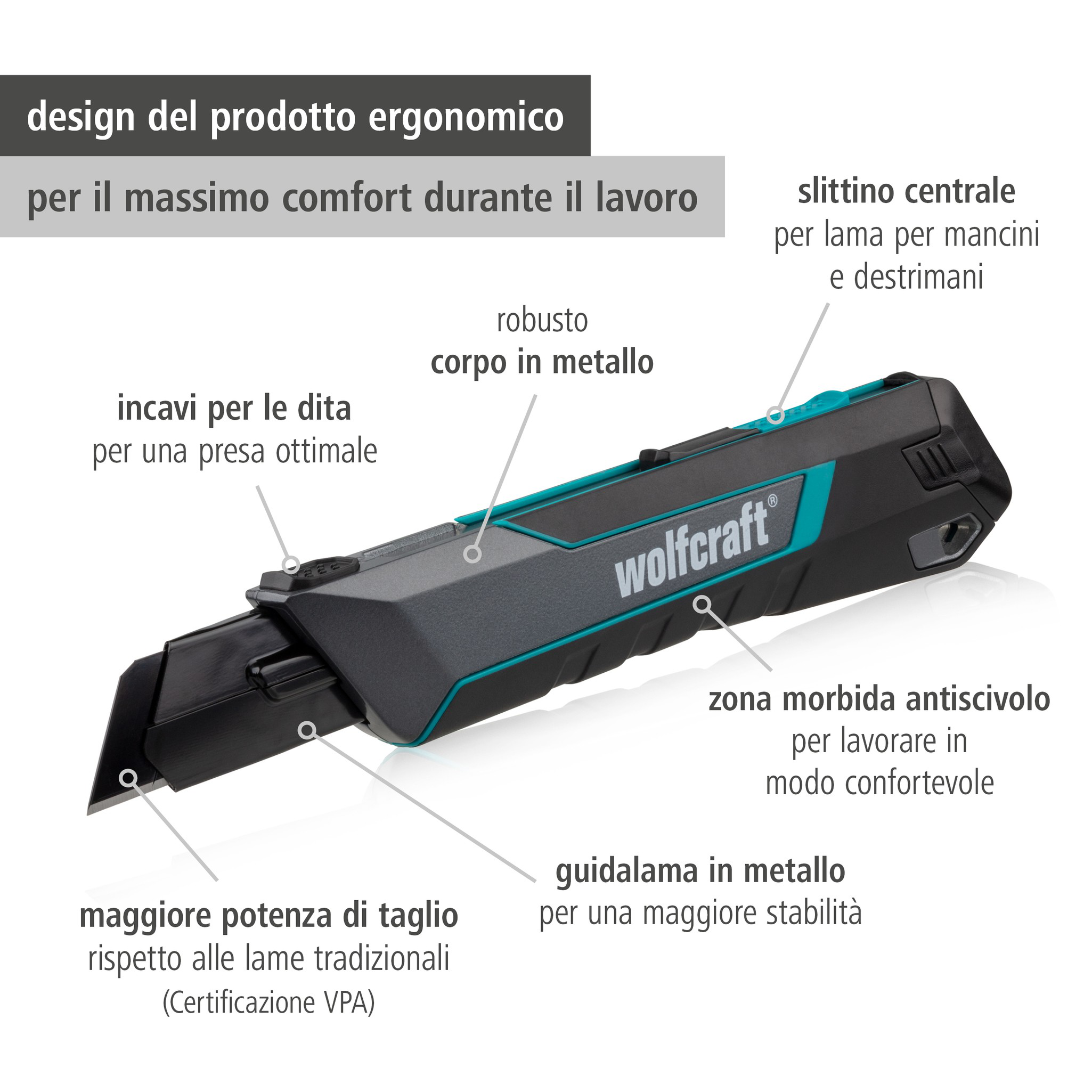 Snap-Off Blade Knife PRO SAFETY, 25 mm (it)