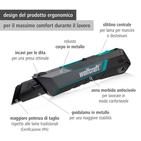 Snap-Off Blade Knife PRO SAFETY, 25 mm (it)