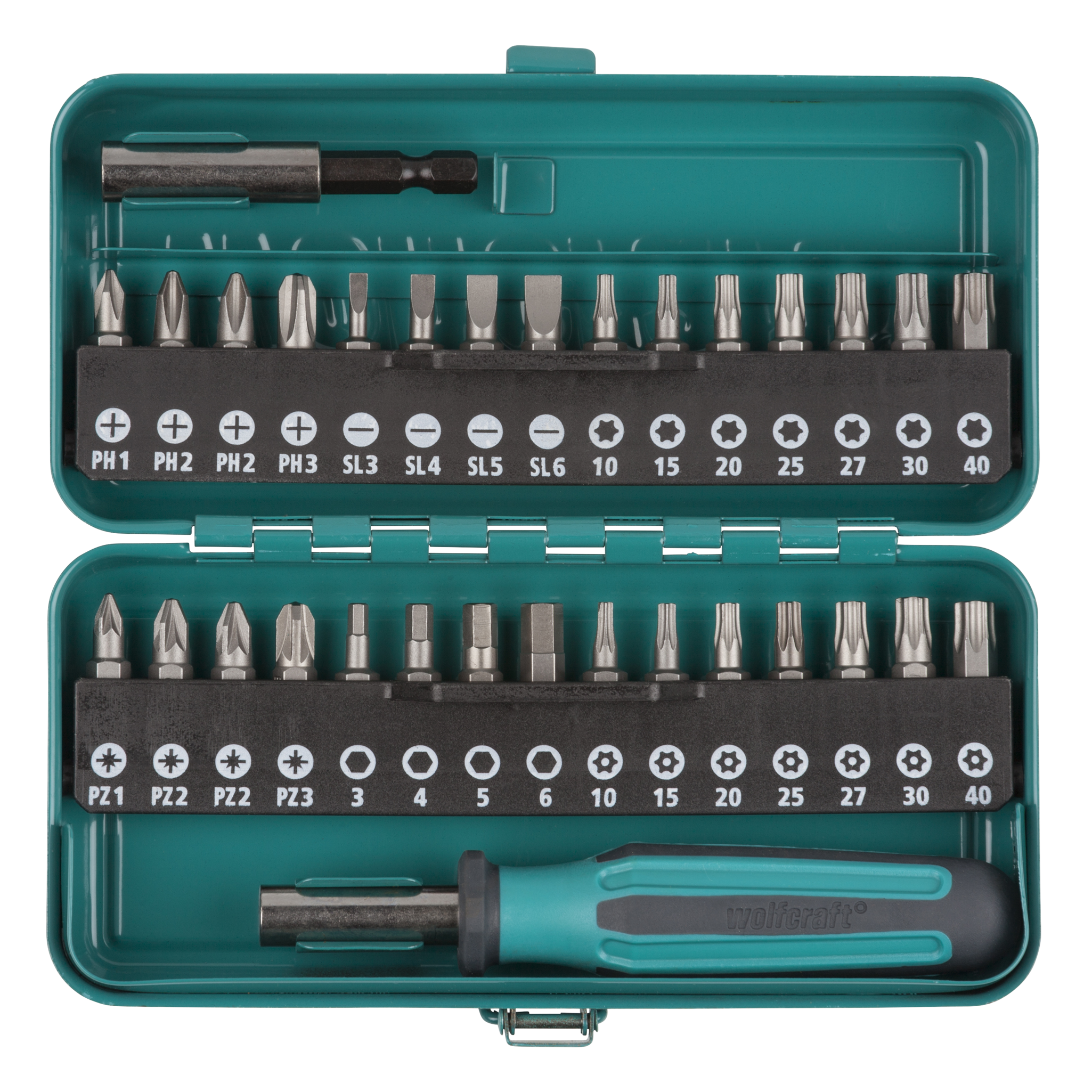 Bit Box Flat / Crosshead (PH/PZ) / TORX® (T) / TORX® With Bore Hole / Hexagonal, 32 Pcs.