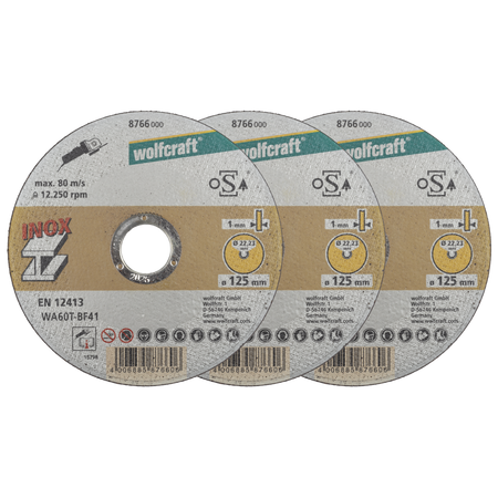 3 Cutting Discs for Stainless Steel, extra thin, Ø 125 mm