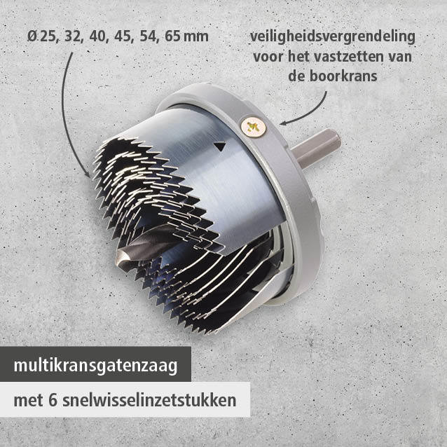 Multi-Blade Hole Saw, Ø 25–65 mm (nl)