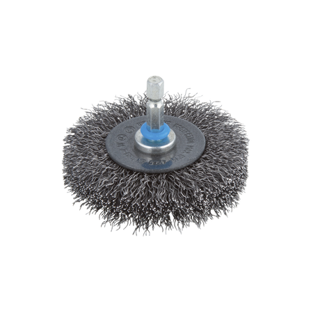 Steel Wire Wheel Brush, Ø 75 mm, Hexagon Shank
