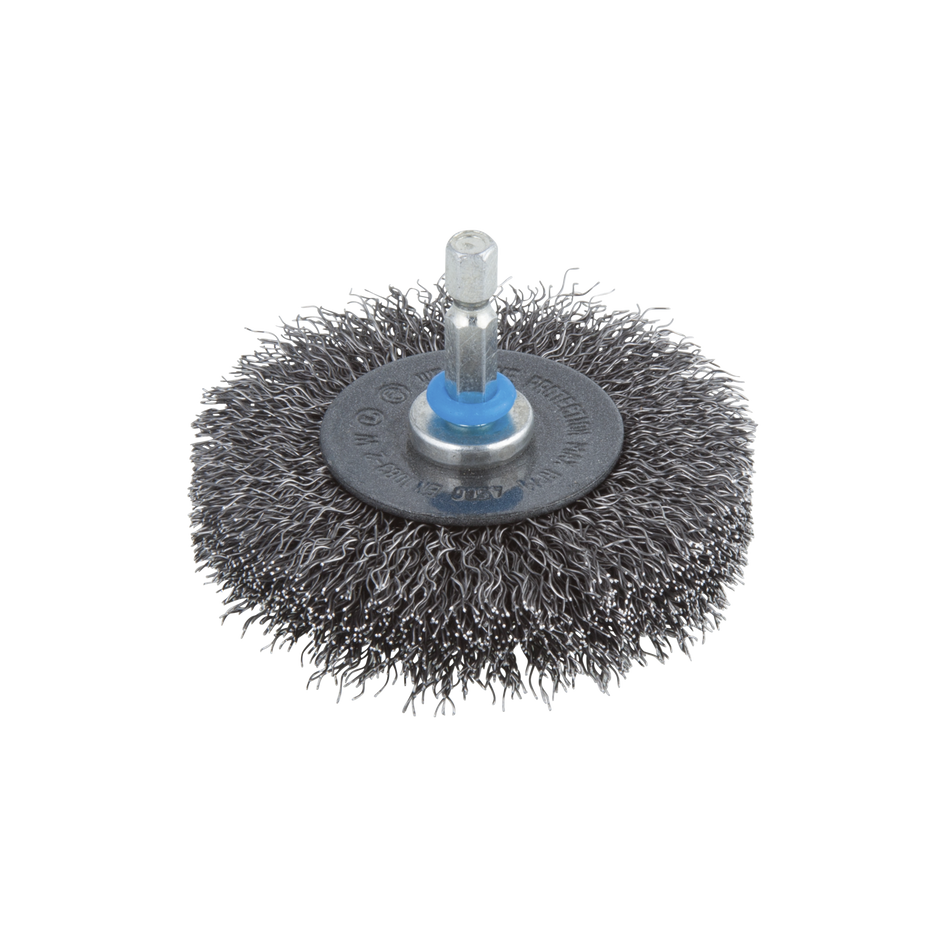 Steel Wire Wheel Brush, Ø 75 mm, Hexagon Shank
