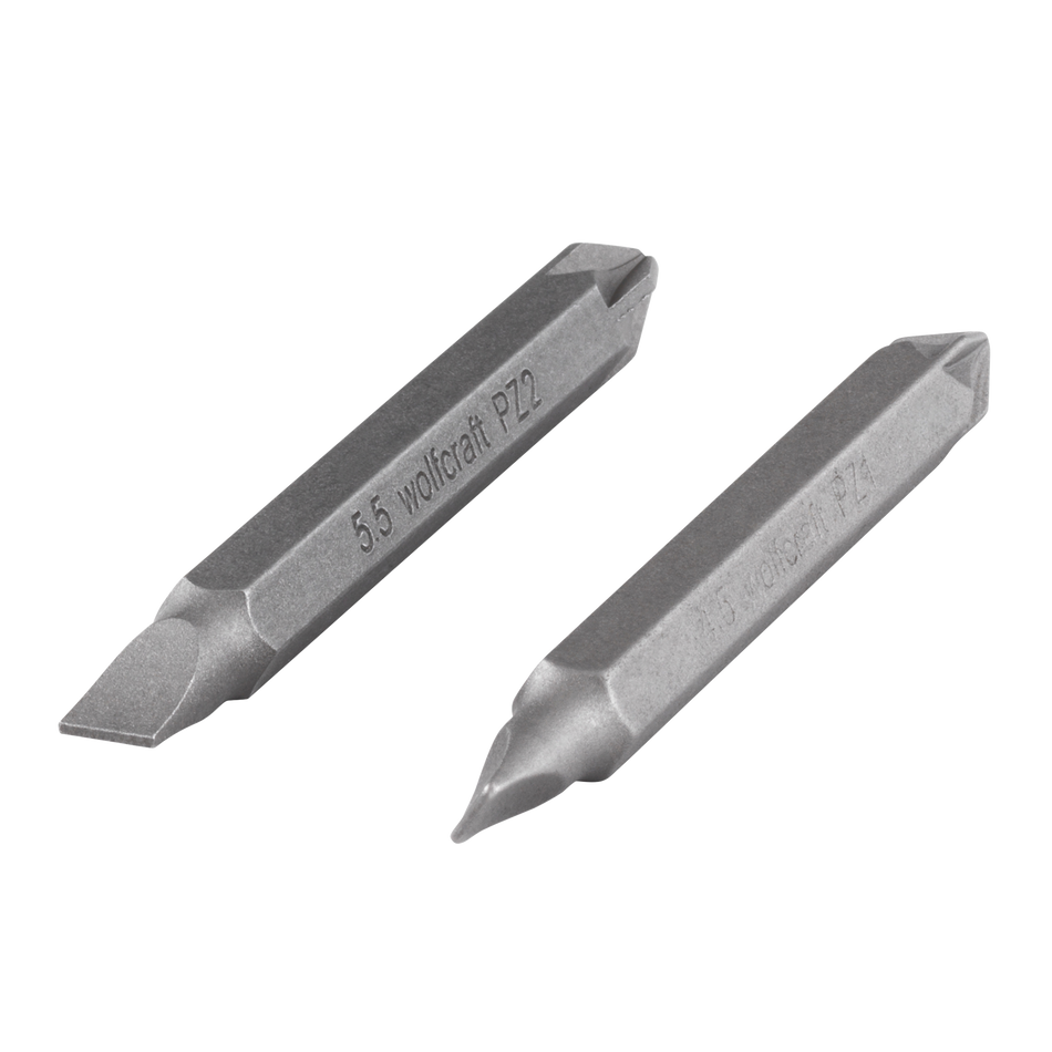 Double Bit Set, Flat / Crosshead (PZ), 2 Pcs.