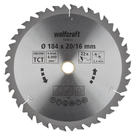 TC Circular Hand Saw Blade, brown series, Ø 184 mm