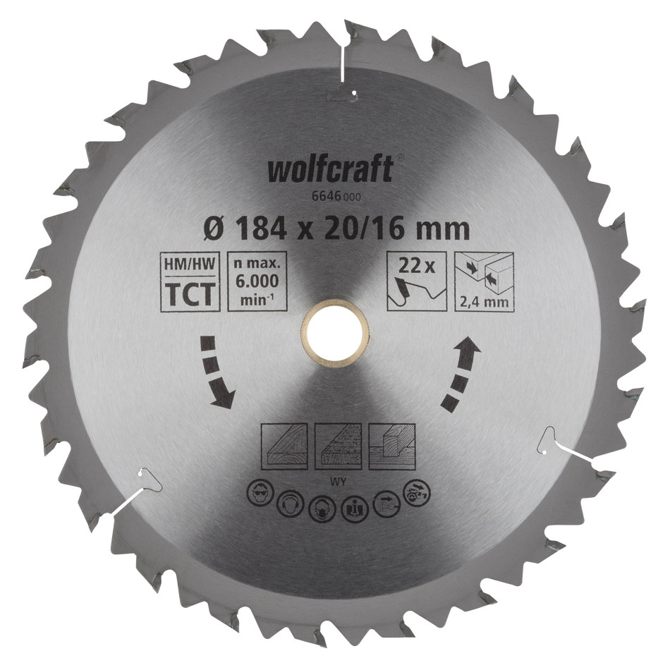 TC Circular Hand Saw Blade, brown series, Ø 184 mm