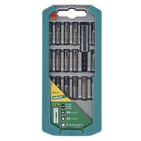 Bit Cassette Flat / Crosshead (PH/PZ) / TORX® (T), 17 Pcs.