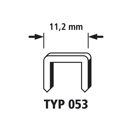 Broad Back Staples, Extra Hard Steel, Type 053