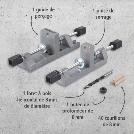 Universal Wood Dowel Joiner Set (fr)