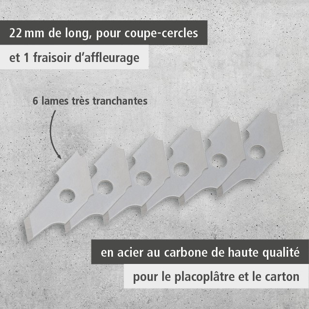 6 Replacement Blades, 22 mm (fr)