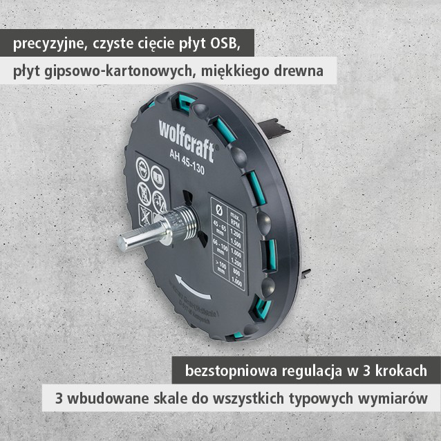 Adjustable Hole Saw, Ø 45–130 mm (pl)