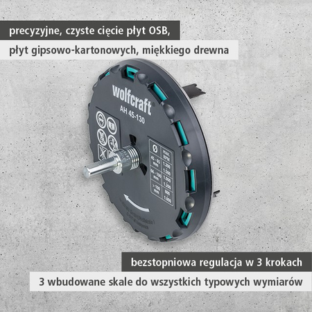 Adjustable Hole Saw, Ø 45–130 mm (pl)