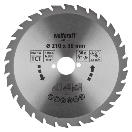 TC Circular Hand Saw Blade, green series, Ø 210 mm