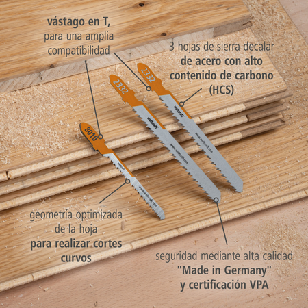 Jigsaw Blade Project Set for Parquet, 3 Pcs. (es)