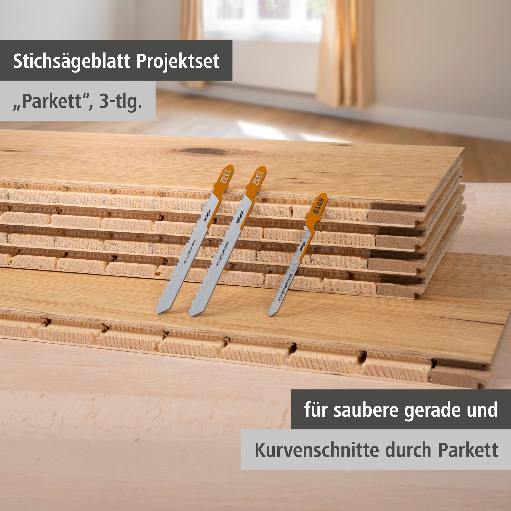Jigsaw Blade Project Set for Parquet, 3 Pcs. (de)