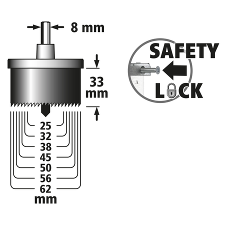 “Professional” Multi-Blade Hole Saw, Ø 25–62 mm - Image 3