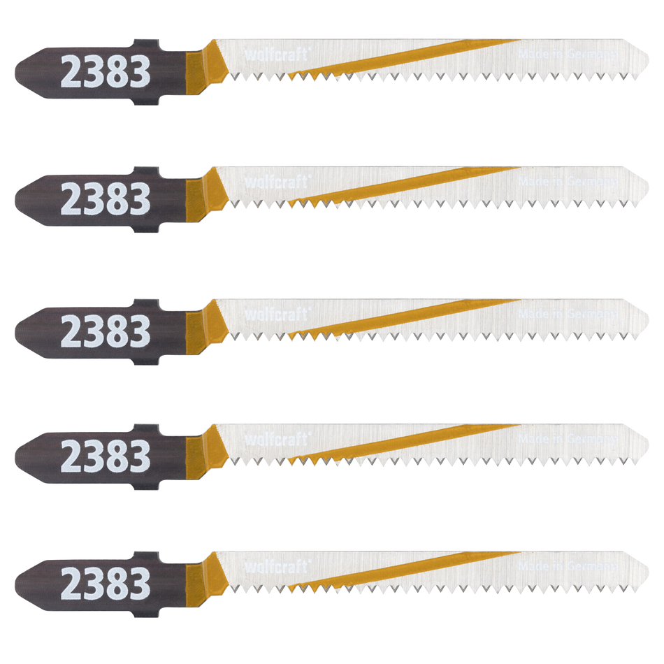 5 HCS Jigsaw Blades, T-shank, wood, clean curved cut
