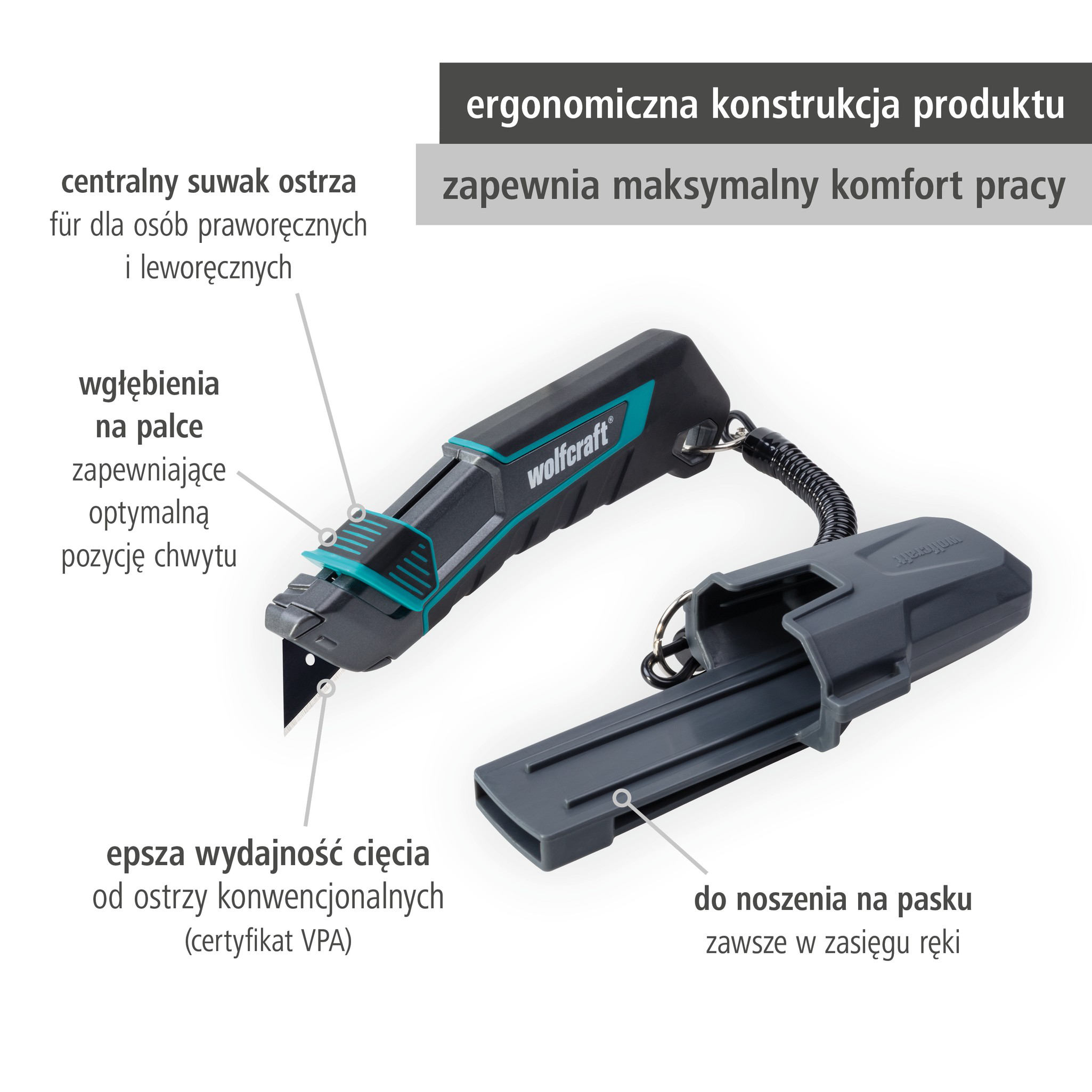 PRO SAFETY Trapezium Blade Knife Set With Sheath (pl)