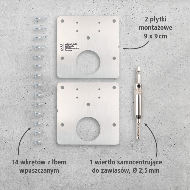 Repair Set for Cup Hinge – Door Side, 17 Pcs. (pl)