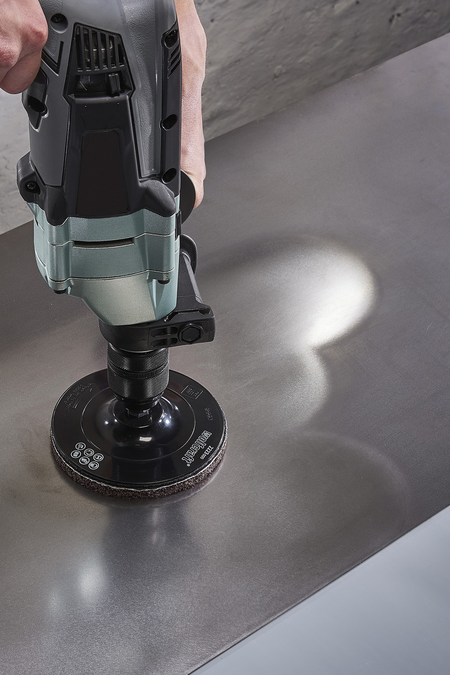 Easy-Fix Burnishing Pad fixoflex, for sheet steel, Ø 125 mm, grain 80