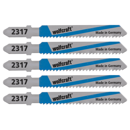 5 HSS Jigsaw Blades; T-shank; sheet steel, aluminium