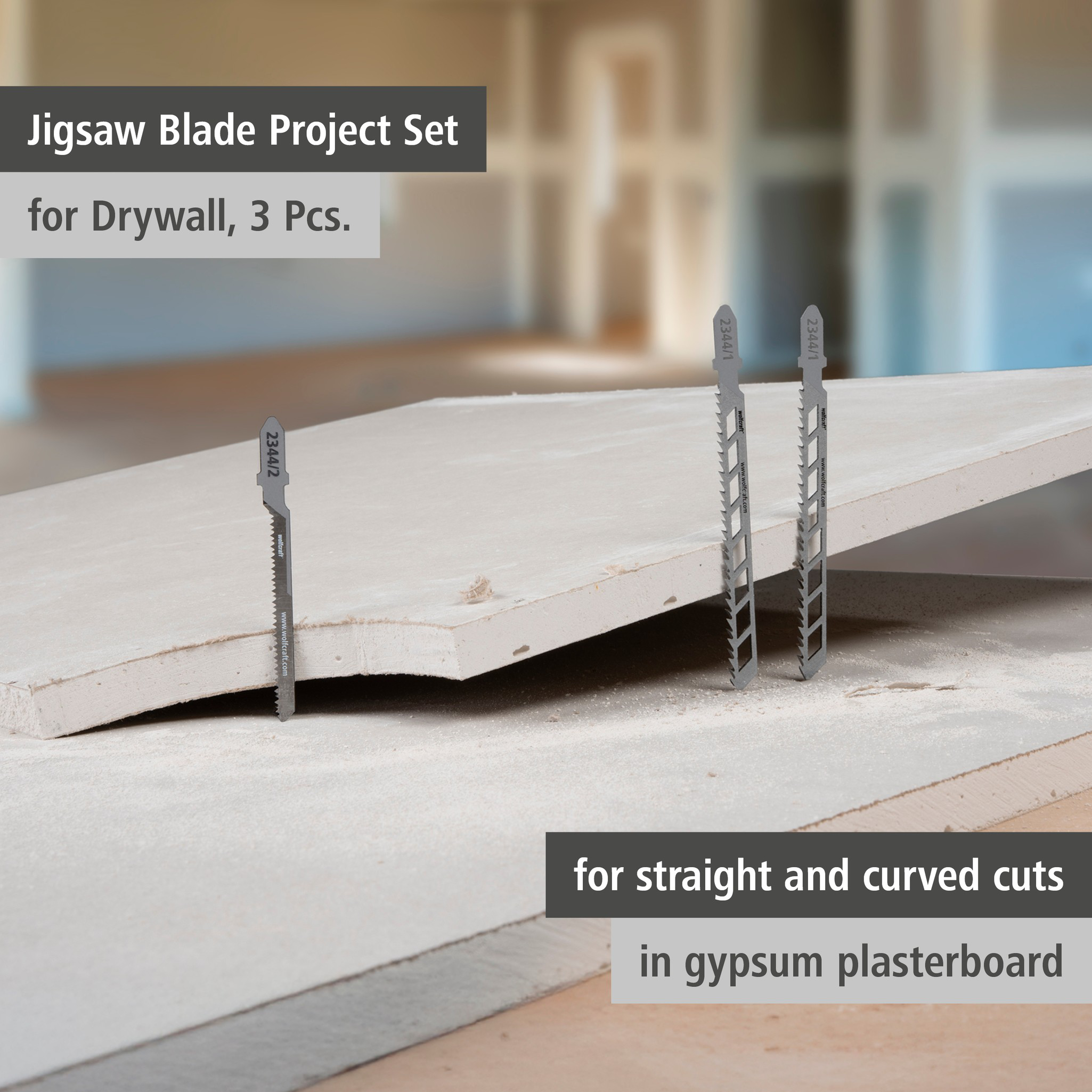 Jigsaw Blade Project Set for Drywall, 3 Pcs. (en)
