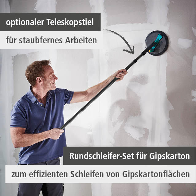 Surface Sander Set for Plasterboard, Ø 225 mm, 3 Pcs. (de)