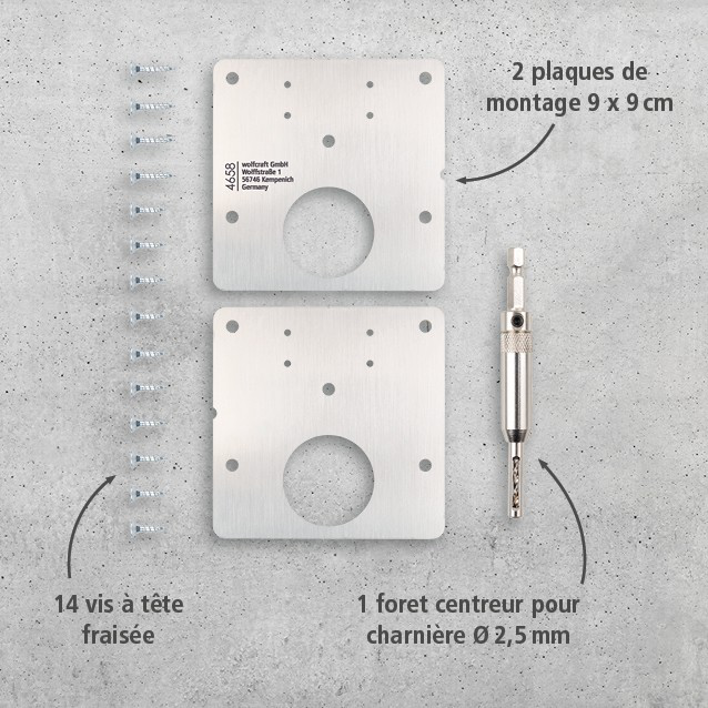 Repair Set for Cup Hinge – Door Side, 17 Pcs. (fr)