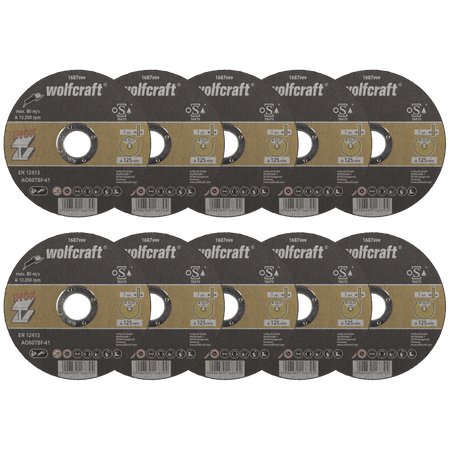 10 Cutting Discs for Stainless Steel, INOX Ø125 mm, extra thin