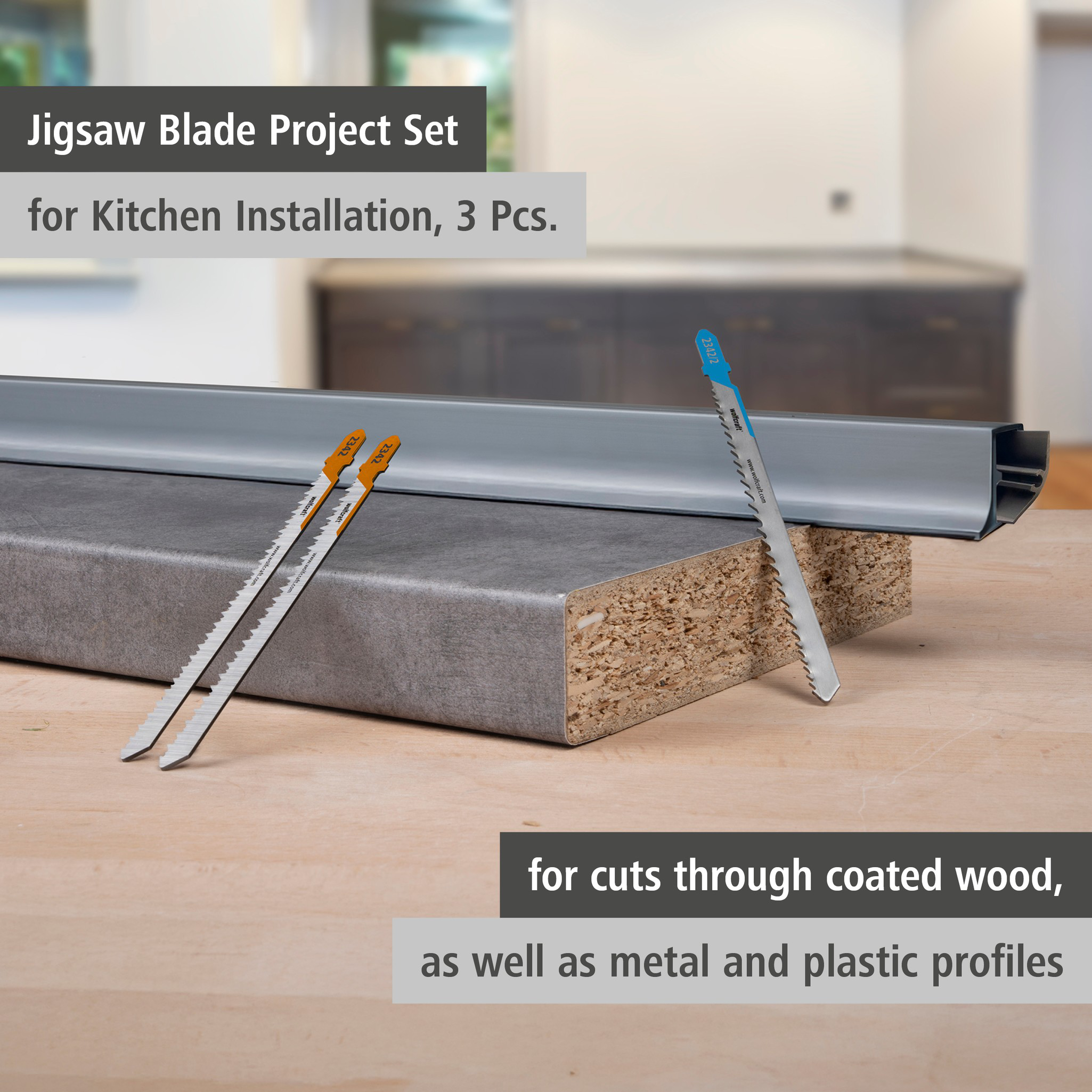 Jigsaw Blade Project Set for Kitchen Installation, 3 Pcs. (en)