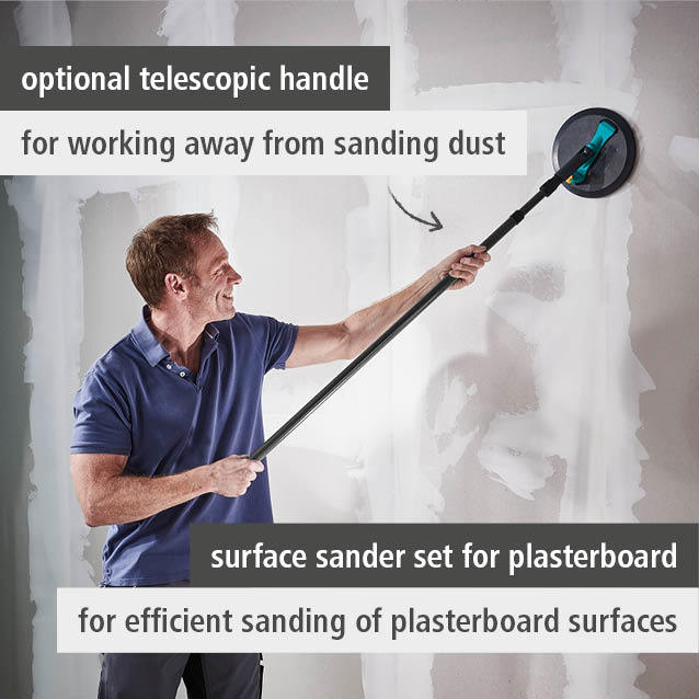 Surface Sander Set for Plasterboard, Ø 225 mm, 3 Pcs. (en)