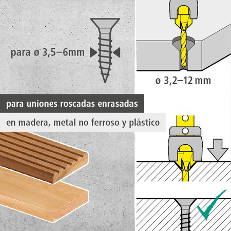 Screw Starter With Countersink and Depth Stop, Ø 4–5 mm (es)