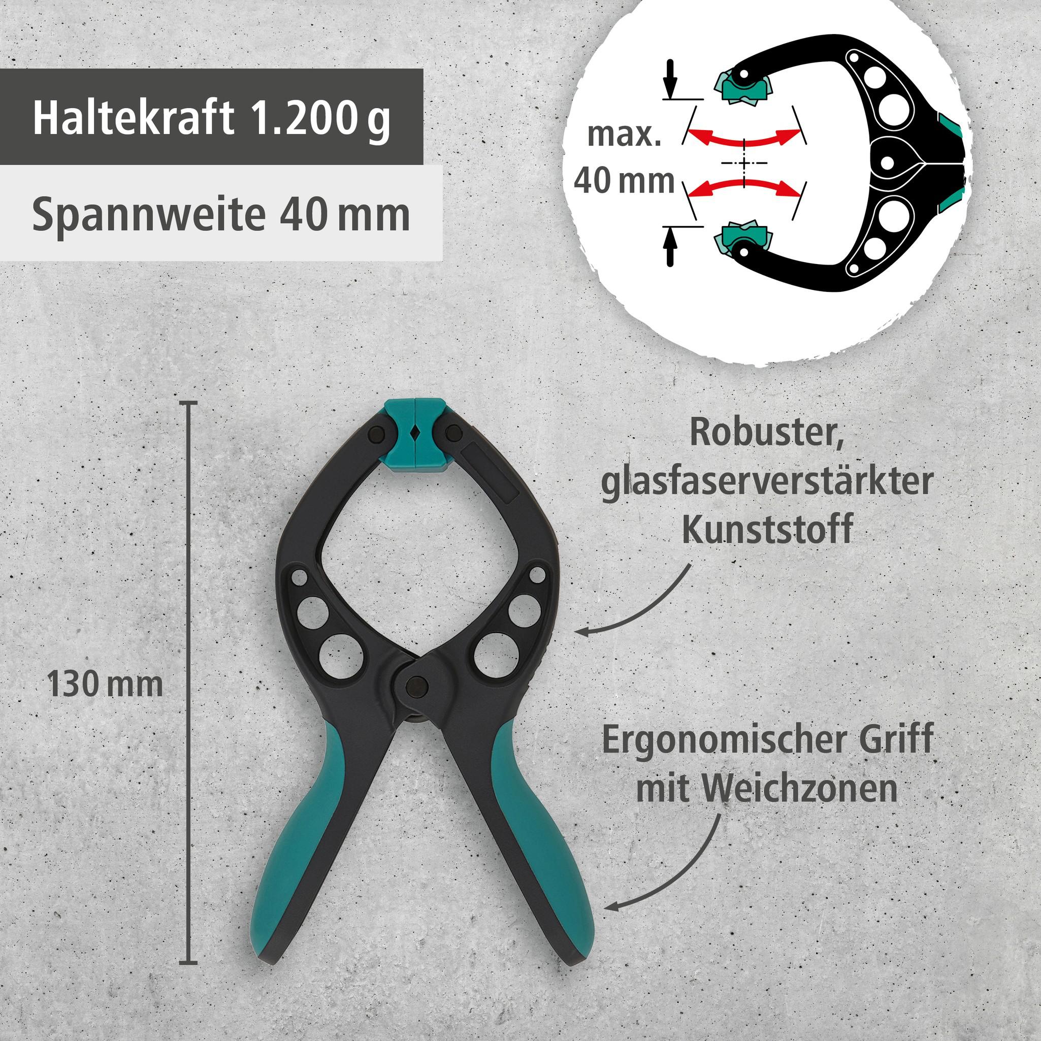 8 PRO Spring Clamps, 40 mm (de)