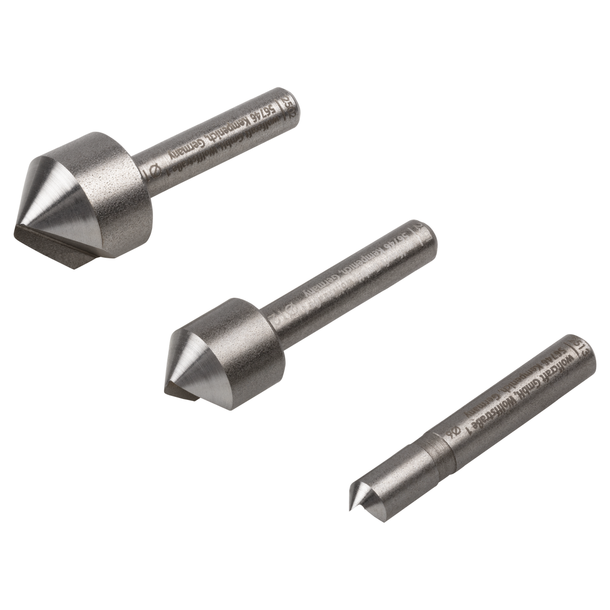 Tool Steel Countersink Set 3 Pcs., Round Shank
