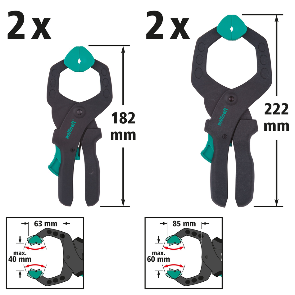 Ratchet Clamp Set for Hobby And Trade Use, 4 Pcs.