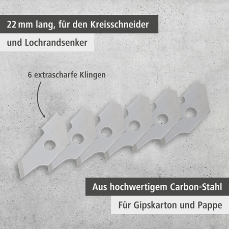 6 Replacement Blades, 22 mm (de)