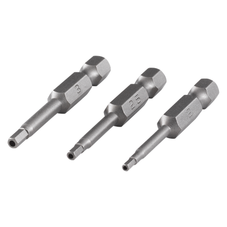 Solid safety screwdriver blade set, 3 pcs.