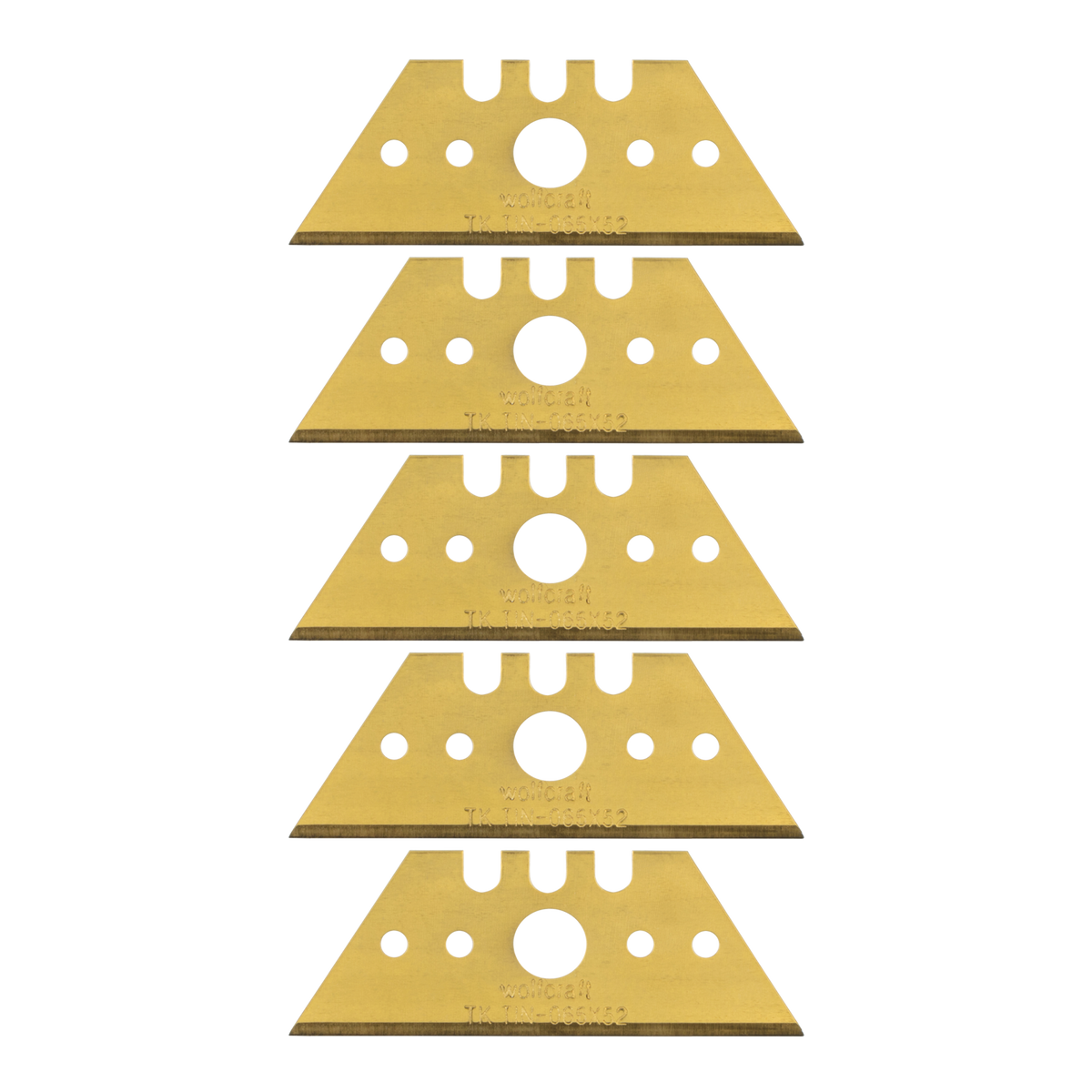 5 Professional Trapezium Blades TiN-Coated 0.65 x 52 mm