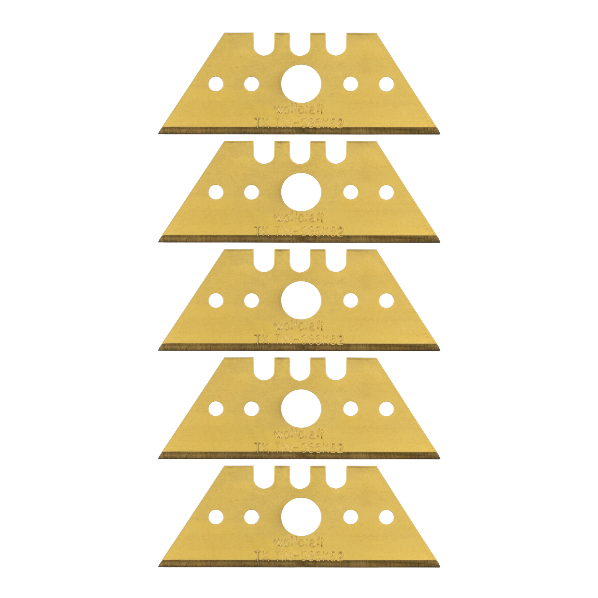 5 Professional Trapezium Blades TiN-Coated 0.65 x 52 mm
