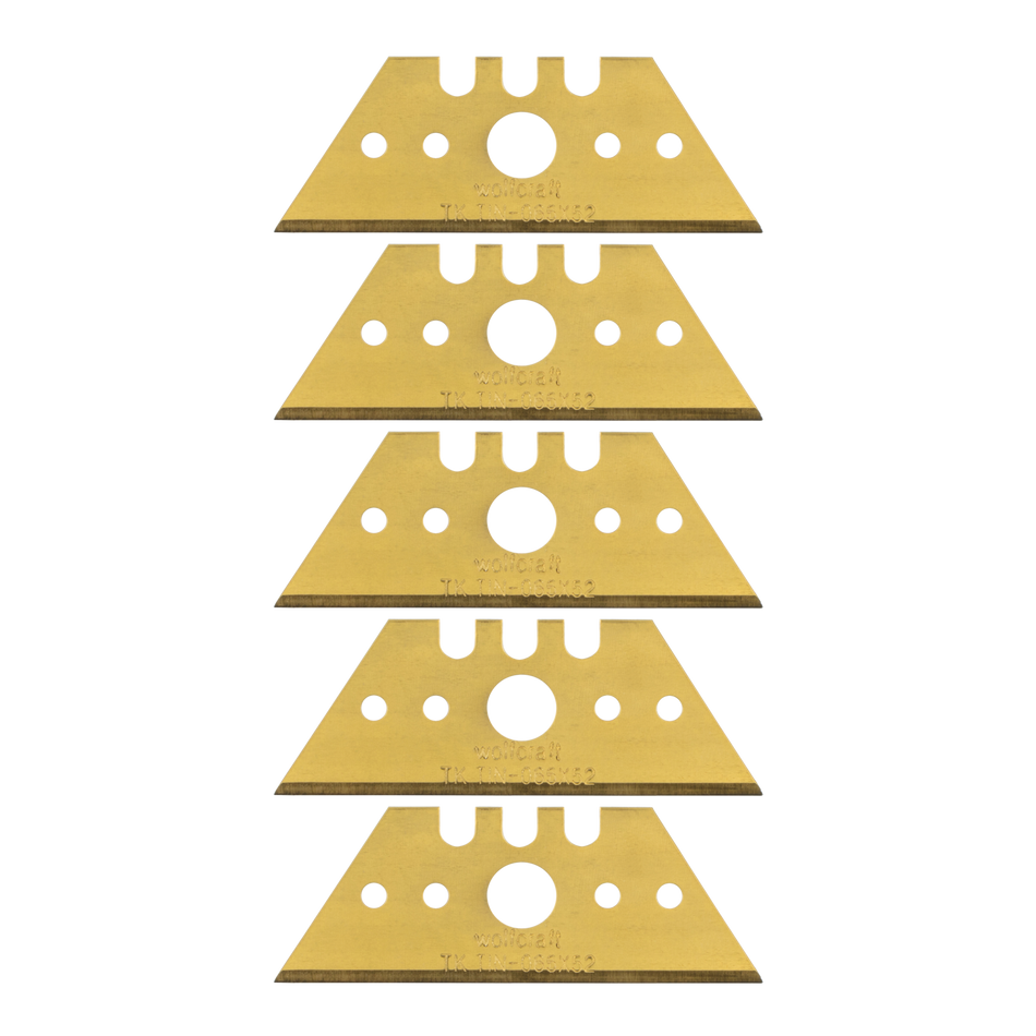 5 Professional Trapezium Blades TiN-Coated 0.65 x 52 mm